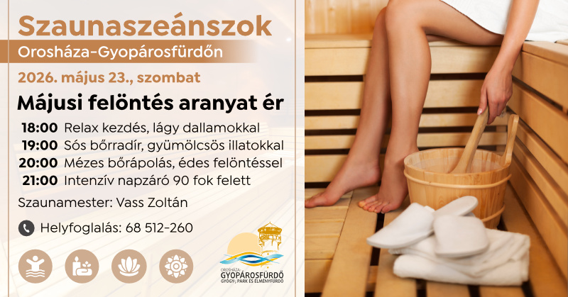 Szaunaszeánsz 2026. május 23.